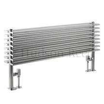 Hudson Reed Fin Horizontal Double Panel Radiator - High Gloss Silver - HLS81