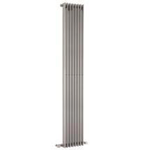 Vertical Single Panel Radiator 1800 x 304mm - High Gloss Silver - Ex Display