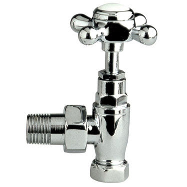 Traditional Chrome Crosstop Radiator Valves - Angled