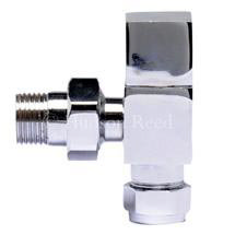 Hudson Reed Pure Square Chrome Radiator Valves - Angled - HT324