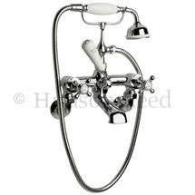 Hudson Reed Topaz Wall Mounted Bath Shower Mixer with Shower Kit - Chrome - BC304