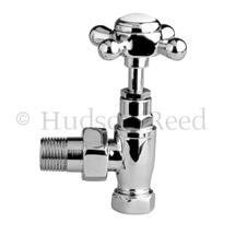 Hudson Reed Traditional Chrome Crosshead Radiator Valves - Angled - HT300