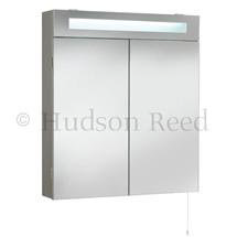 Hudson Reed Tuscon Stainless Steel Bathroom Cabinet with 2 Doors & Light - LQ334