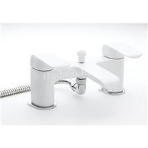 Hudson Reed Hero Bath Shower Mixer with Shower Kit - White - THE204
