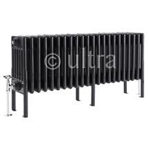 Ultra Colosseum 6 Column Radiator 480 x 1011mm w/ Legs - High Gloss Black