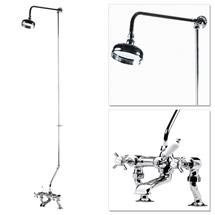 Premier - Traditional 3/4" Cranked Bath/Shower Mixer with Rigid Riser Kit - Chrome Plated