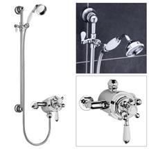 Premier - Traditional Dual Exposed Thermostatic Shower Valve with Slider Rail Kit 