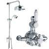 Traditional Twin Shower Valve with Victorian Grand Rigid Riser Kit - Chrome