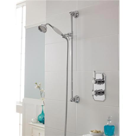 Edwardian Twin Concealed Thermostatic Shower Valve w/ Slider Rail Kit