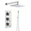 Premier - Series L Triple Thermostatic Valve with Square Shower Head & Handset
