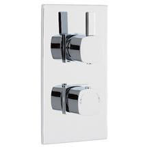 Pioneer Soft Square Twin Concealed Thermostatic Shower Valve - Chrome - JTY362