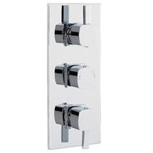 Soft Square Triple Concealed Thermostatic Shower Valve - Chrome - JTY364