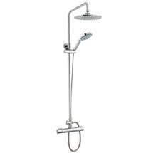 Contemporary Thermostatic Bar Valve & Telescopic Shower Kit - Chrome - JTY369