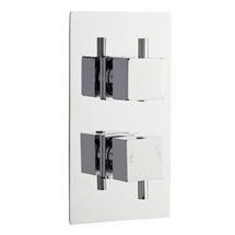 Pioneer - Minimalist Sqaure Twin Concealed Thermostatic Shower with Chrome Plated ABS Trimset