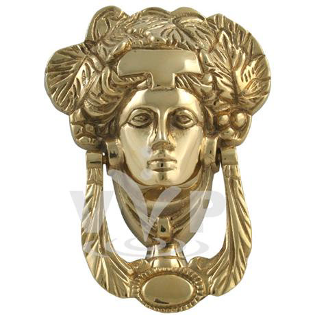 Polished Brass Grecian Goddess Door Knocker - K-038