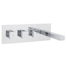 Hudson Reed Kubix Thermostatic Wall Mounted Triple Bath Filler - Chrome - KUB002