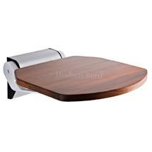 Hudson Reed Luxury Wooden Shower Seat with Aluminum Hinges - LA372