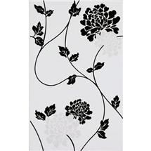 Laura Ashley - 10 Isadore Floral White/Black Wall Gloss Tiles - 248x398mm - LA50815