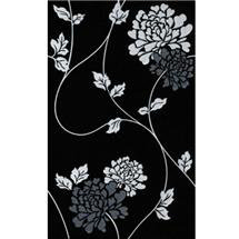 Laura Ashley - 10 Isadore Floral Black/White Wall Gloss Tiles - 248x398mm - LA50907