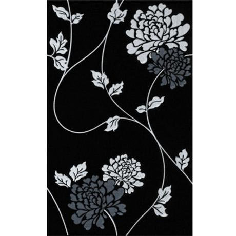 Laura Ashley - Isadore Floral Black/White Wall Tile - 248x398mm - Gloss - LA50907