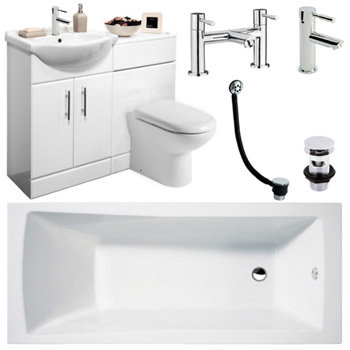 Linton 1700 Vanity Unit Complete Bathroom Package 
