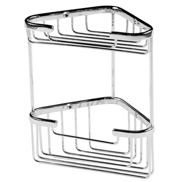 Chrome Small 2 Tier Corner Basket