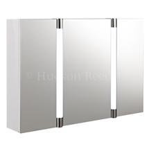 Hudson Reed - Lincoln Mirror Cabinet with LED Light, Motion Sensor, Shaving Socket & Digital Clock -