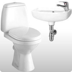 Lyon Unispace 1TH Cloakroom Suite with Single Lever Basin Mixer