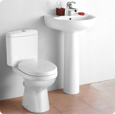 Lyon 5 Piece Ceramic Bathroom Suite 1TH