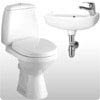 Lyon Unispace 1TH Cloakroom Suite with Single Lever Basin Mixer & Chrome Bottle Trap