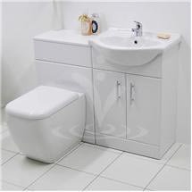 RAK Metropolitan Gloss White 1050 x 300mm Vanity Unit Cloakroom Suite