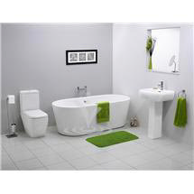 RAK Metropolitan Modern Double Ended Oval Freestanding Bath Suite