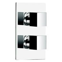 Milan Twin Square Concealed Shower Valve - Chrome