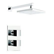 Milan Concealed Shower Valve with Wall Mounted Fixed Square Head - Chrome