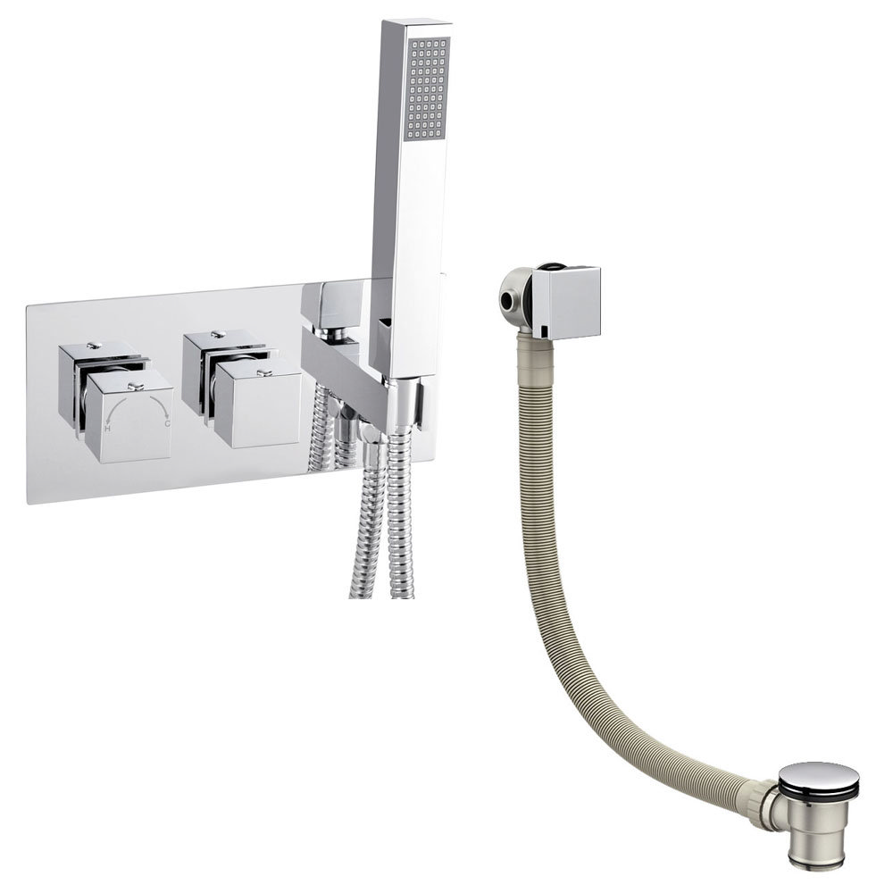 Milan Modern Square Concealed Thermostatic 2 Way Shower Valve With