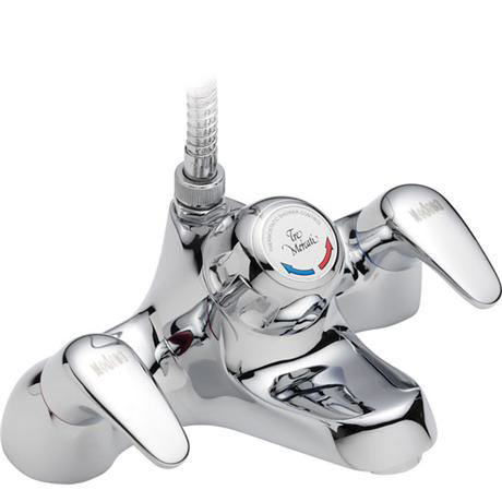 Tre Mercati - Modena Thermostatic Angled Deck Bath/Shower Mixer - Chrome - 95170-TRE