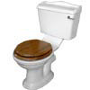 Monaco Ceramic WC Pan & Cistern Set with Oak Toilet Seat