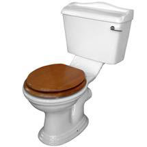 Monaco Ceramic WC Pan & Cistern Set with Antique Pine Toilet Seat