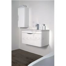 Monza 800 Wall Mounted Vanity Unit with Basin & Side Cabinet - White Gloss