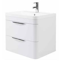 Monza 600 x 445mm Wall Hung 2 Drawer Vanity Unit w/ Basin