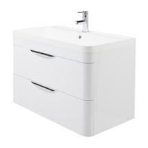Monza 800 x 445mm Wall Hung 2 Drawer Vanity Unit w/ Basin