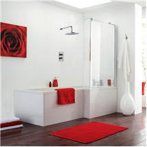 Modena Square Shower Bath & Screen - Right hand option
