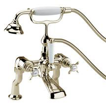 Bristan 1901 Luxury Pillar Bath Shower Mixer - Gold Plated - N-BSM-G