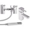 Neo Minimalist Basin and Bath Shower Mixer - Chrome