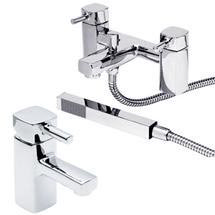 Neo Minimalist Basin and Bath Shower Mixer - Chrome
