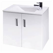 Cubix 550 x 330mm High Gloss White Wall Hung Basin Unit - NVX184/NVM002