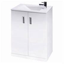 Cubix 550 x 330mm High Gloss White Floor Standing Basin Unit - NVX194/NVM002