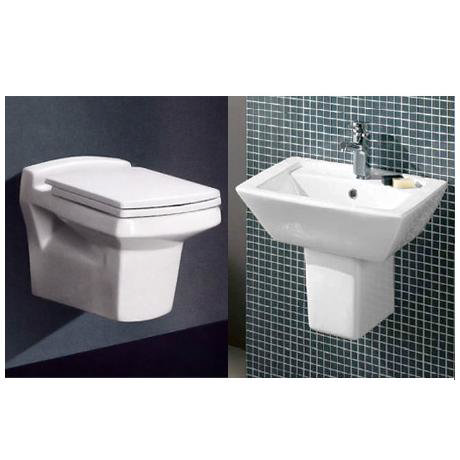 New Zeto Square Wall Hung Bathroom Suite