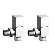 Square Design Angled Radiator Valves - Set of 2