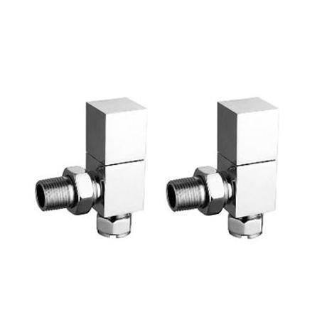 Square Design Angled Radiator Valves - Set of 2